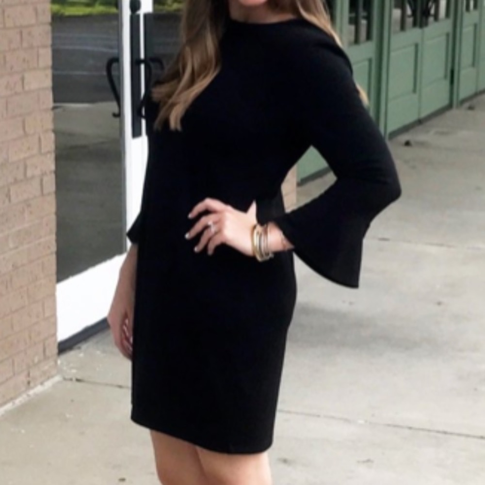 NWT old navy long bell sleeve knit black dress